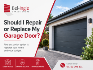 Should I Repair or Replace My Garage Door? Blog Thumbnail - Garage door (Grey)